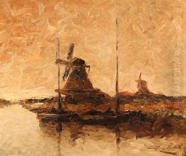 Canal, Molinos Y Barcas - view 1