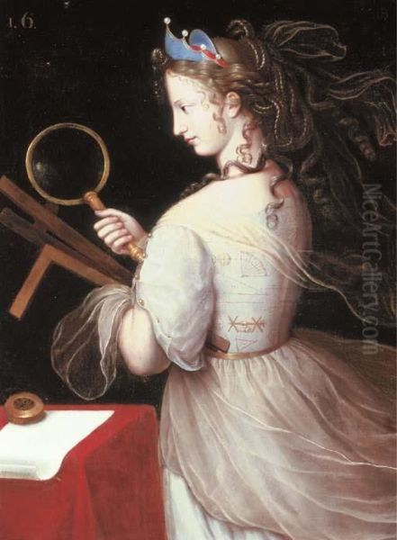 Portrait Of Marie-charlotte De La Tremouille, Duchess Of Saxe-iena,dressed As An Allegory Of Geometry - view 1
