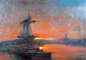 Atardecer En El Puerto by Stephen Robert Koekkoek
