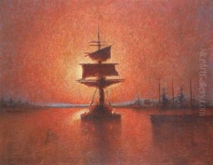Fragatas Al Crepusculo by Stephen Robert Koekkoek