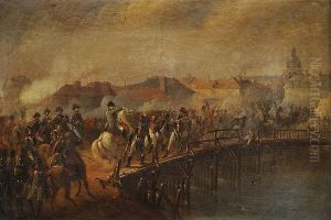 L'empereur Napoleon 1er Sur Le Pont D'arcis-sur Aube by Jean-Adolphe Beauce