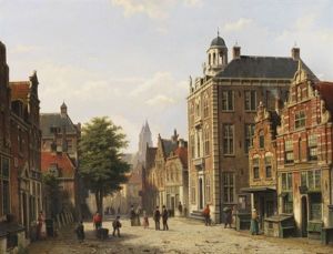 Hollandische Stadtansicht Im Sommer by Willem Koekkoek