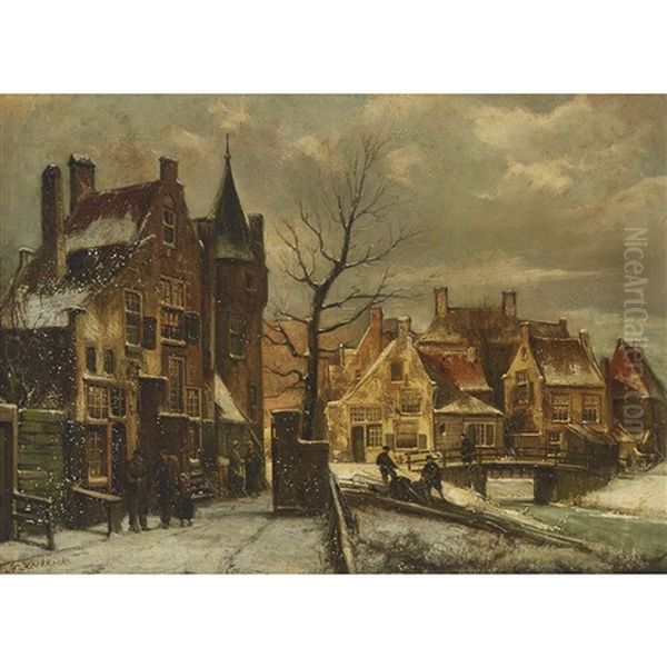 Town Scene In Snow (enkhuizen?) - view 1