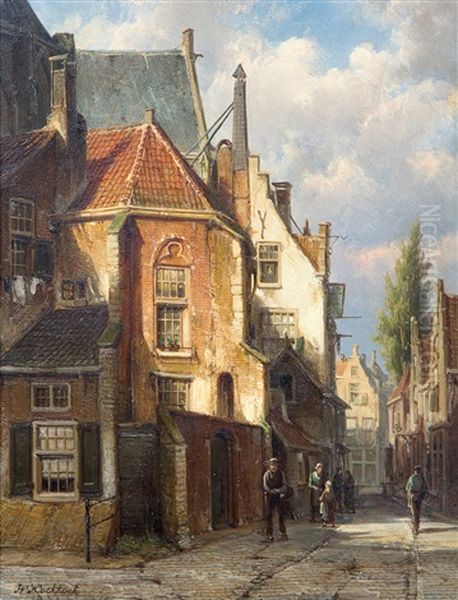 A Dutch Street Scene Behind A Church - view 1