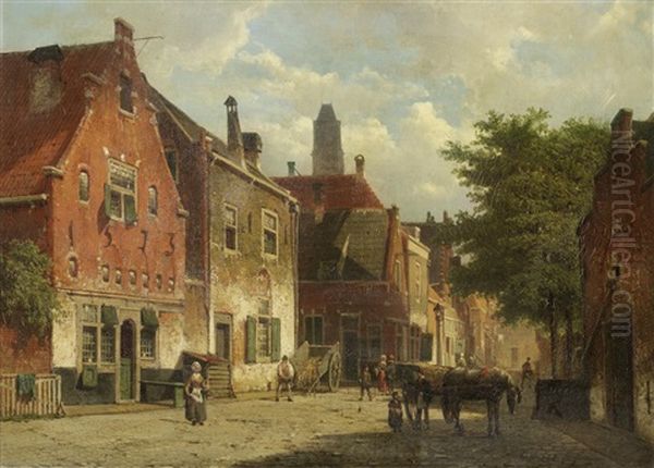 Dutch Street Scene With Figures - view 1
