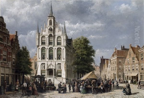 A View Of Gouda With The Townhall - view 1