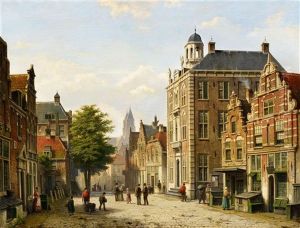 View Of A Dutch Street In Summer by Willem Koekkoek