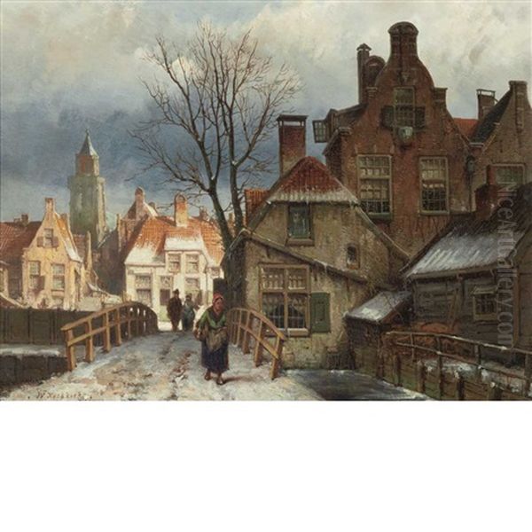Dutch Town In The Snow - view 1