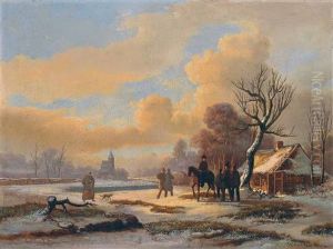 Winterlandschaft Mit Reitern