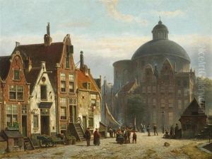 Die Lutherkirche In Amsterdam by Willem Koekkoek