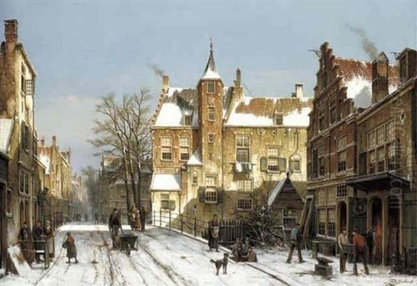 A Town Scene In Winter - view 1