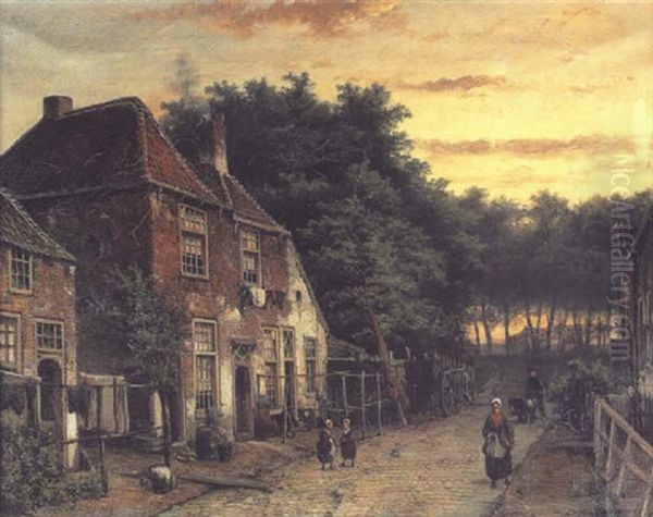 Figures Before A House In A Dutch Street - view 1