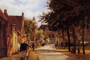 A Dutch Street In Sunlight by Willem Koekkoek