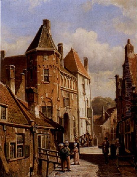 People In The Streets Of A Town - view 1