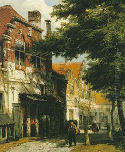 A Dutch Street Scene by Willem Koekkoek