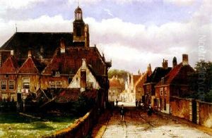 View Of A Dutch Street In Summer by Willem Koekkoek