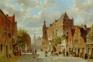 A Town Scene With Figures