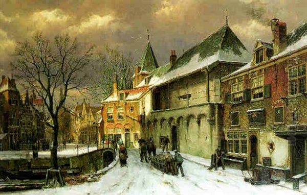 A Winter Street Scene, Amsterdam - view 1