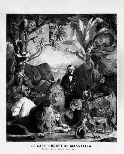 Le Capne Huguet De Massillia / Directeur De La Galerie Zoologique ; Mr Charles Et Ses Lions? Vers 1870. - view 1