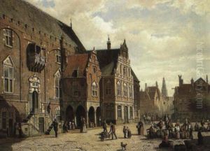 Haarlem Town Hall, Holland by Willem Koekkoek