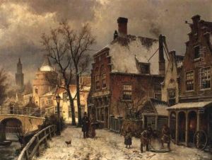 Winter: A Capriccio View In A Town... by Willem Koekkoek