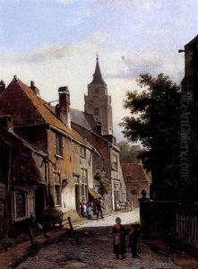 A Quiet Dutch Street by Willem Koekkoek