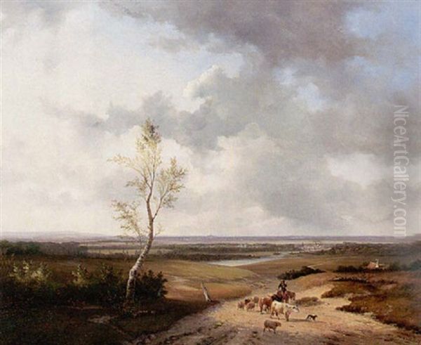 An Extensive View With A Traveller On A Path - view 1