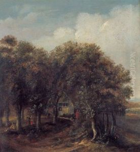 Waldlandschaft Mit Einem Bauernhaus by Isaac Koene