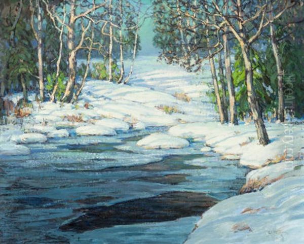 Winter Landscape With Brook - view 1