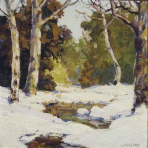 Snowy River Bank In The Woods (+ 1 Other; 2 Works) by Walter Koeniger