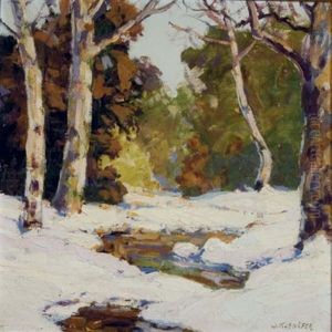 Snowy River Bank In The Woods (+ Another; 2 Works) by Walter Koeniger