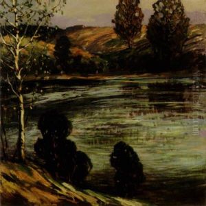 Spring Landscape With Lake by Walter Koeniger