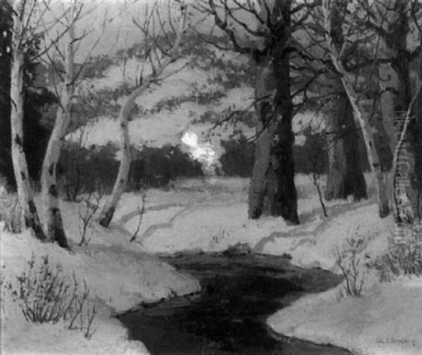 Stream In Winter (woodstock, New York View?) - view 1