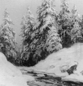 A Creek In Winter by Walter Koeniger
