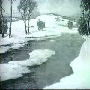 River In Winter by Walter Koeniger