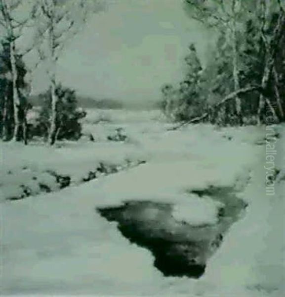 Winter Landscape With Stream - view 1