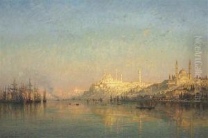 View Across The Golden Horn, Hagia Sophia And The Blue Mosque Beyond, Constantinople by Ernest Karl Eugen Koerner