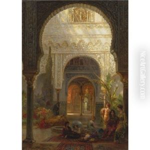 The Patio Della Reina, The Alcazar, Sevilla by Ernest Karl Eugen Koerner