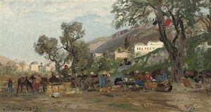Horsemen Resting, Sichem by Ernest Karl Eugen Koerner
