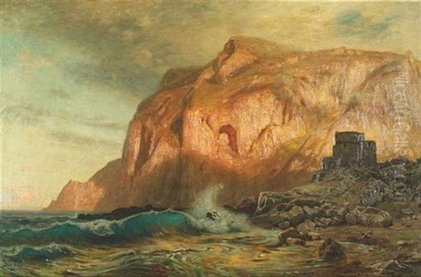 Felsenkuste Auf Capri Im Abendlicht - view 1