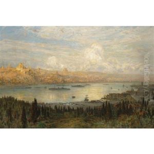The Golden Horn (from Tepebasi Looking At The Beyazit Tower And Sulemymaniye Mosque) by Ernest Karl Eugen Koerner
