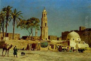 An Arab Street (cairo?) by Ernest Karl Eugen Koerner