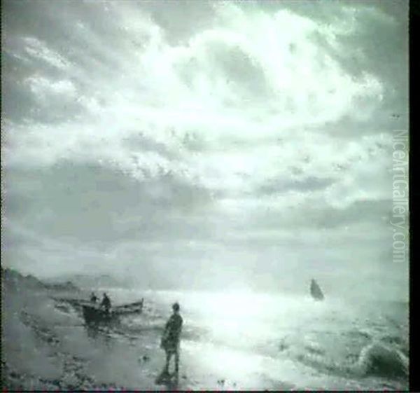 Fischer Mit Kahn Am Strand - view 1