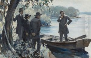 Figures By A Lake Figures By A Lake