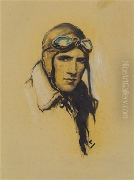 Portrait Of An Aviator (illus. For Saturday Evening Post) - view 1