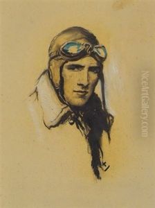 Portrait Of An Aviator (illus. For Saturday Evening Post) by William Henry Dethlef Koerner