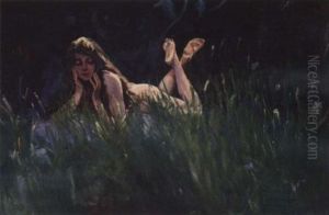 Nude Reclining In The Grass