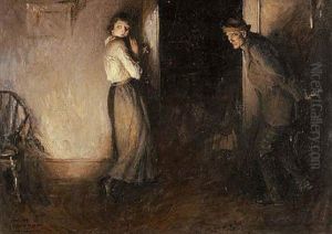 Margaret Stopped, Leaning Against The Wall Besides The Floor, Looking Back At What Lay Besides The Lamp