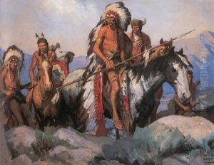 Crow Chief And Warriors by William Henry Dethlef Koerner
