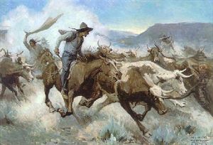 Cattle Stampede by William Henry Dethlef Koerner